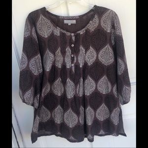 World Market Bohemian Cotton Blouse Long Sleeve | Size Small/Medium